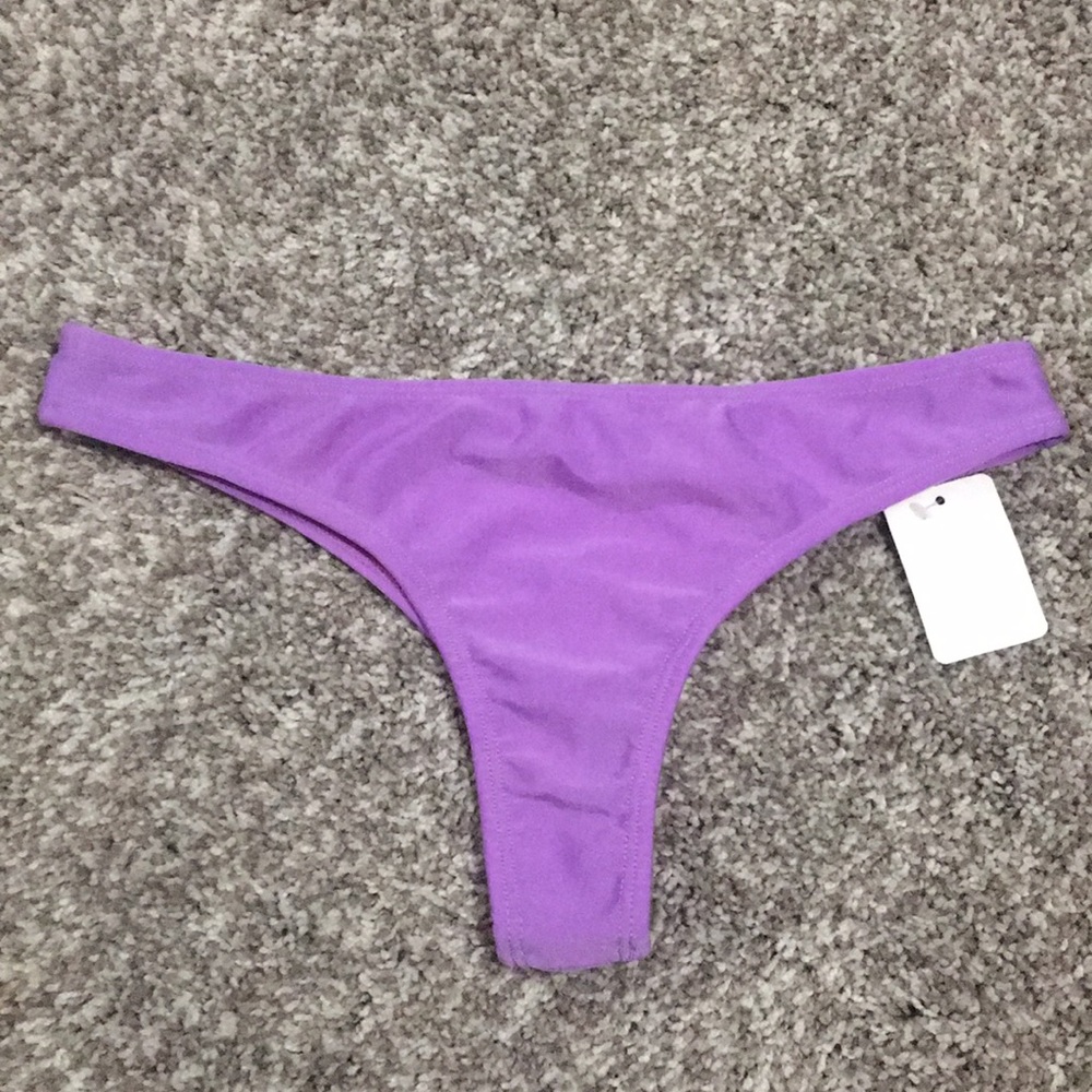 Purple thong bikini bottoms